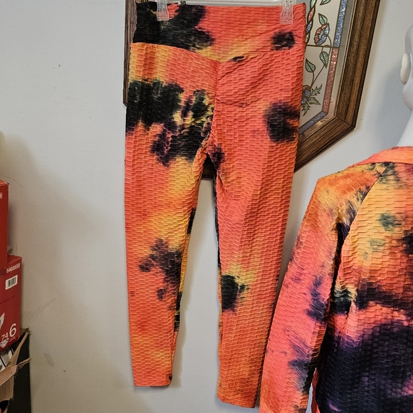 2 Pc Set by SY Fashion Tie Dyed Track Suit Sz L - Picture 7 of 10